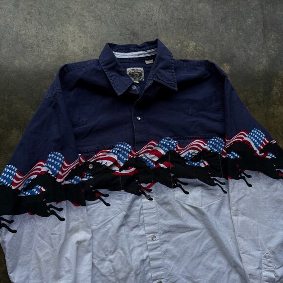 Beautiful Vintage‎ Pearl Snap Western Wrap around Shirt - Picture 2 of 4